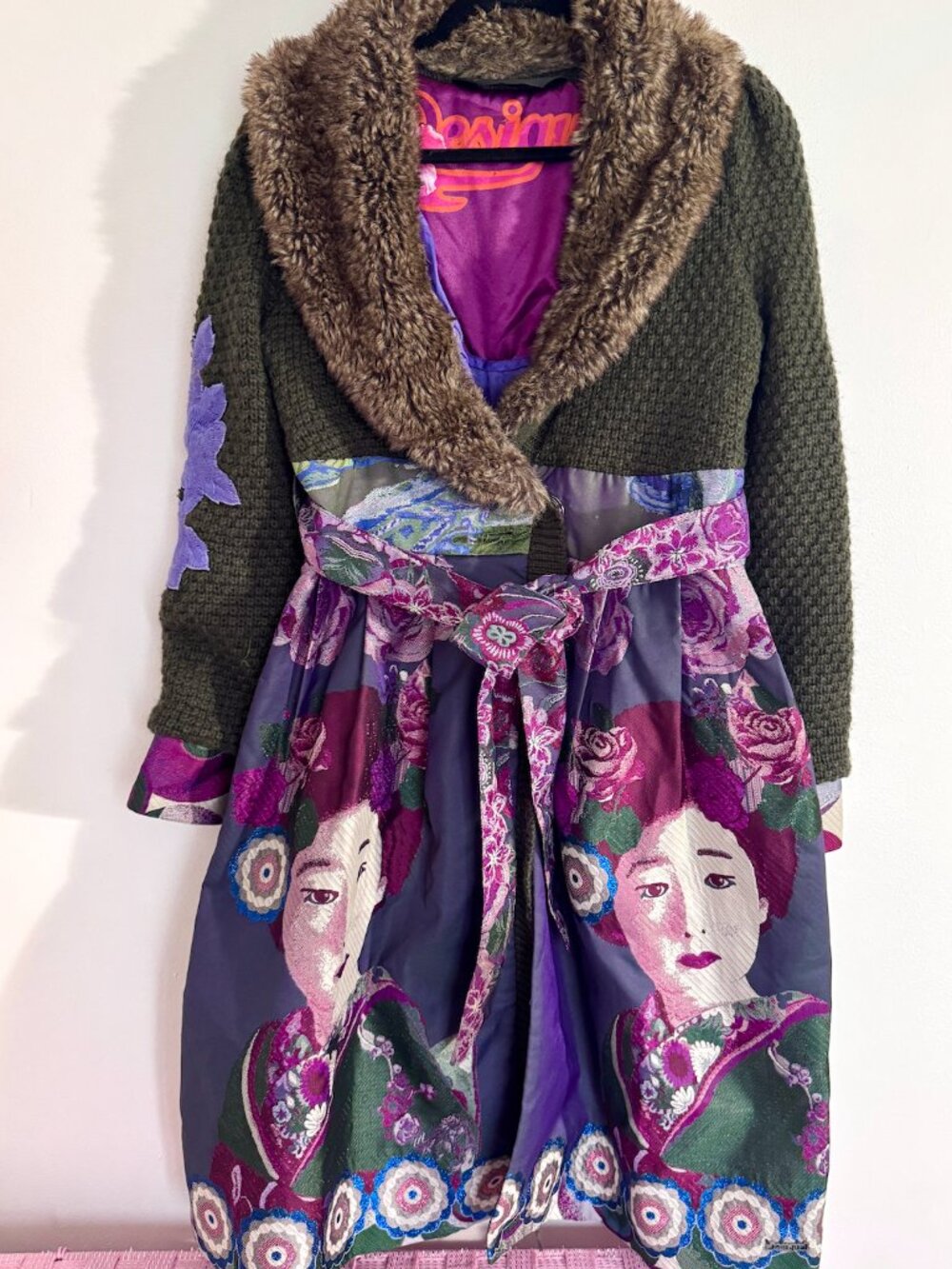 2011 RARE Desigual Vintage Faux Fur Geisha Coat (M)